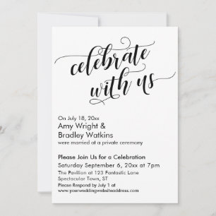 Celebrate with Us Calligraphy Post-Wedding Party Invitation