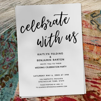 "Celebrate with Us" Casual Modern Wedding Party Invitation