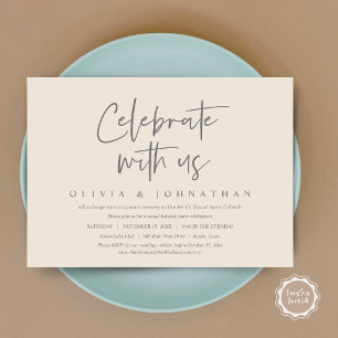 Celebrate with us, Casual Wedding Elopement Party Invitation