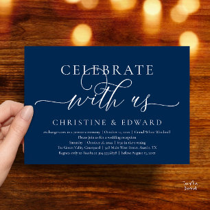Celebrate with us, Classy Wedding Elopement Party Invitation
