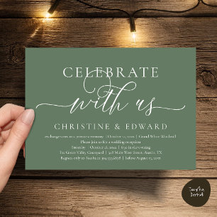 Celebrate with us, Classy Wedding Elopement Party Invitation