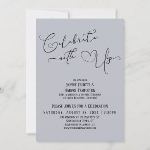 Celebrate with Us Dusty Blue Reception Only Invitation