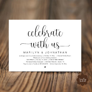 Celebrate With Us Elegant Wedding Reception Dinner Invitation