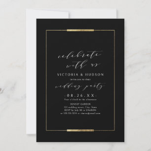Celebrate With Us! Framed Elegance Simple Wedding Invitation