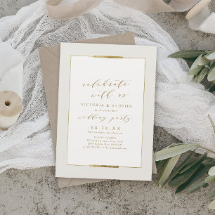 Celebrate With Us! Framed Elegance Simple Wedding Invitation