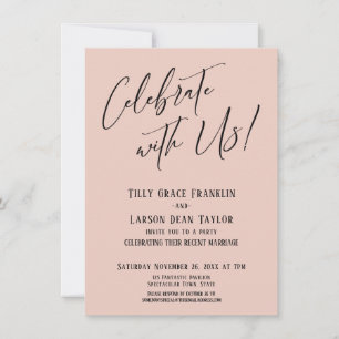 Celebrate with Us! Modern Blush Pink Wedding Party Invitation