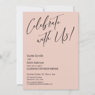 Celebrate with Us! Modern Blush Pink Wedding Party Invitation