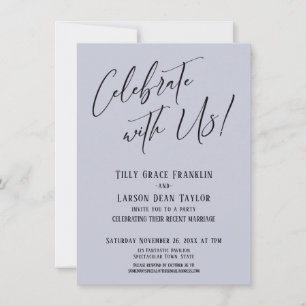 Celebrate with Us! Modern Dusty Blue Wedding Party Invitation