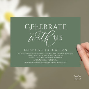 Celebrate with us, Modern Elegant Wedding Dinner Invitation