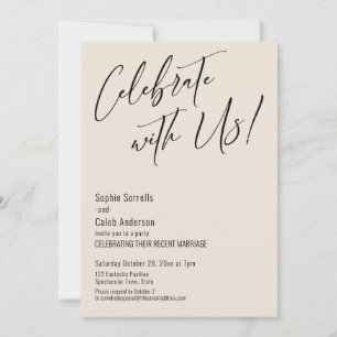 Celebrate with Us! Modern Elegant Wedding Party Invitation