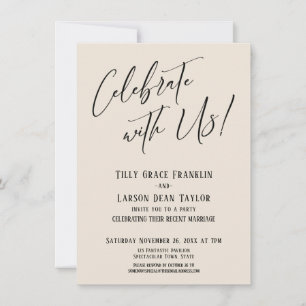 Celebrate with Us! Modern Elegant Wedding Party Invitation