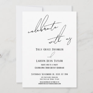 Celebrate with Us Modern Handwriting Reception Invitation