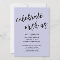 "Celebrate with Us" Modern Lavender Wedding Party
