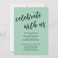 Celebrate with Us Modern Light Green Wedding Party
