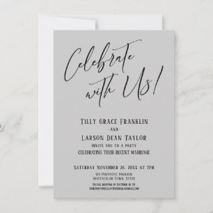 Celebrate with Us! Modern Light Grey Wedding Party Invitation