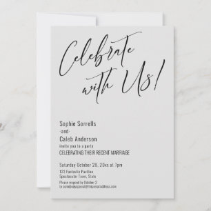 Celebrate with Us! Modern Light Grey Wedding Party Invitation