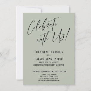 Celebrate with Us! Modern Sage Wedding Party Invitation