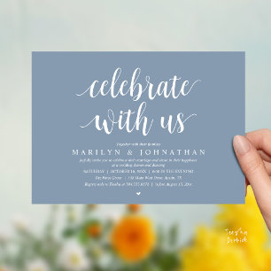Celebrate with us, Modern Wedding Elopement Dinner Invitation