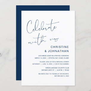 Celebrate with us, modern Wedding Elopement Invita Invitation