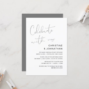 Celebrate with us, modern Wedding Elopement Invita Invitation