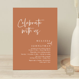 Celebrate with us, Modern Wedding Reception Invitation