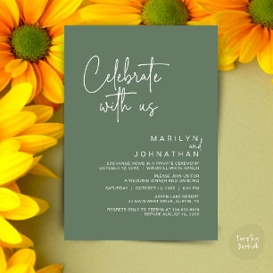 Celebrate with us, Modern Wedding Reception Party Invitation