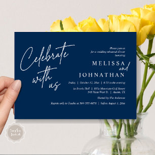 Celebrate with us, Modern Wedding Rehearsal Dinner Invitation