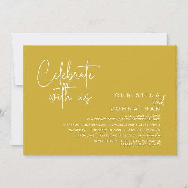 Celebrate with us, Post Wedding Elopement Party  I Invitation (Front)