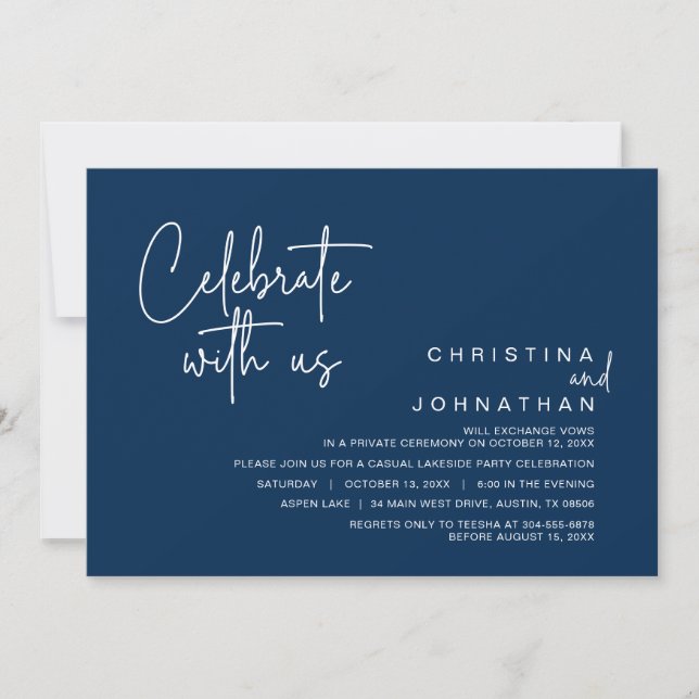 Celebrate with us, Post Wedding Elopement Party In Invitation (Front)