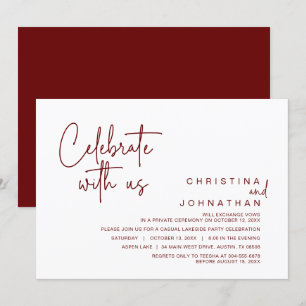 Celebrate with us, Post Wedding Elopement Party Invitation