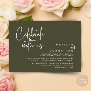 Celebrate with us, Post Wedding Elopement Party Invitation