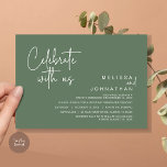 Celebrate with us, Post Wedding Elopement Party Invitation<br><div class="desc">Mark the beginning of your forever with elegance using our contemporary-themed wedding elopement celebration invitation card, "Celebrate with us ". Perfect for couples extending their joyous occasion, this invitation exudes sophistication with a hint of playfulness, setting the stage for a memorable event. Adorned with a timeless script design, it adds...</div>