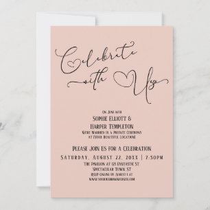 Celebrate with Us Pretty Blush Reception Only Invitation