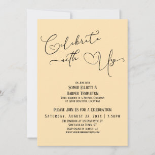 Celebrate with Us Pretty Peach Reception Only Invitation