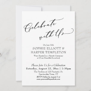 Celebrate with Us Pretty, Simple Reception Only Invitation