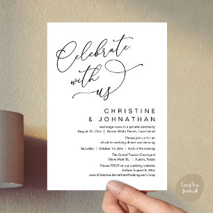 Celebrate with us, Romantic Wedding Dinner Dancing Invitation