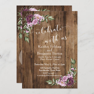 Celebrate with Us Rustic and Floral Reception Invitation