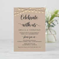 Celebrate with us, Rustic Elopement Party Invitati