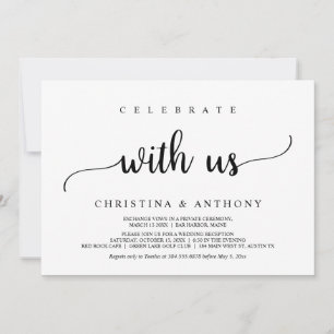 Celebrate with us, Rustic Wedding Elopement Invitation