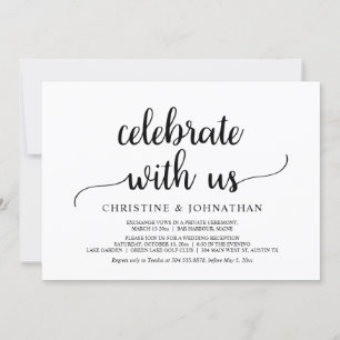 Celebrate with us, Rustic Wedding Elopement Party  Invitation