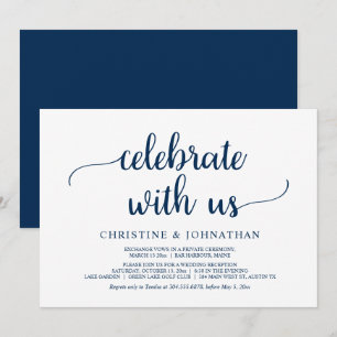 Celebrate with us, Rustic Wedding Elopement Party  Invitation