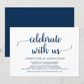 Celebrate with us, Rustic Wedding Elopement Party Invitation