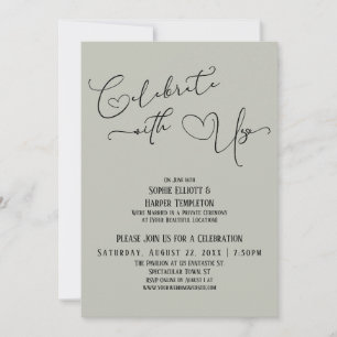 Celebrate with Us Sage Green Reception Only Invitation