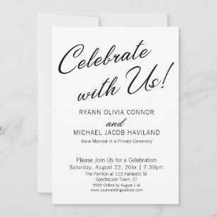 Celebrate with Us Simple Reception Only Invitation