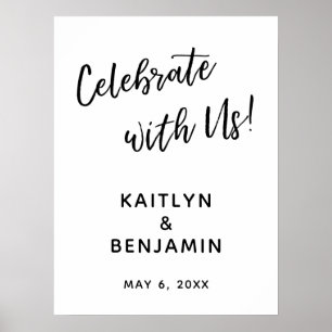 Celebrate with Us! Simple Typography Wedding Sign