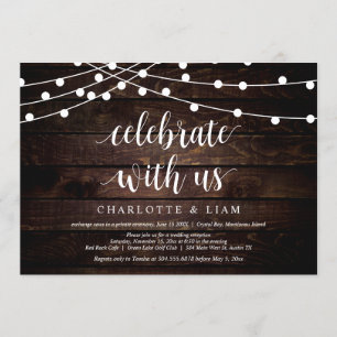 Celebrate with us, String Light, Wedding Elopement Invitation