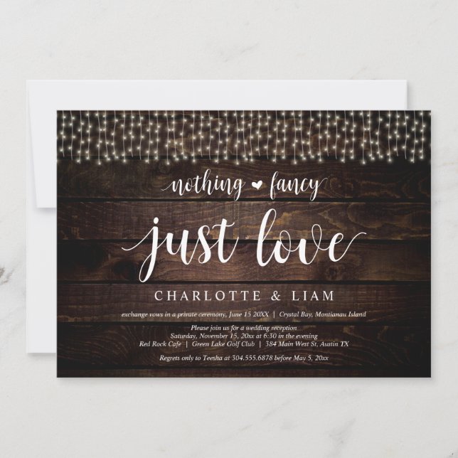 Celebrate with us, String Light, Wedding Elopement Invitation (Front)