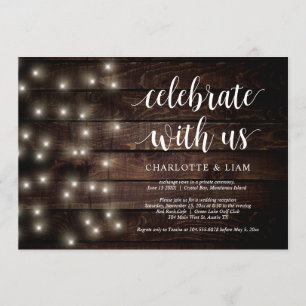 Celebrate with us, String Light, Wedding Elopement Invitation