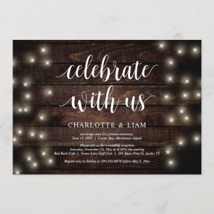 Celebrate with us, String Light, Wedding Elopement Invitation