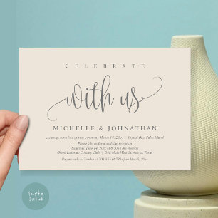 Celebrate With Us, Wedding Elopement Celebration Invitation